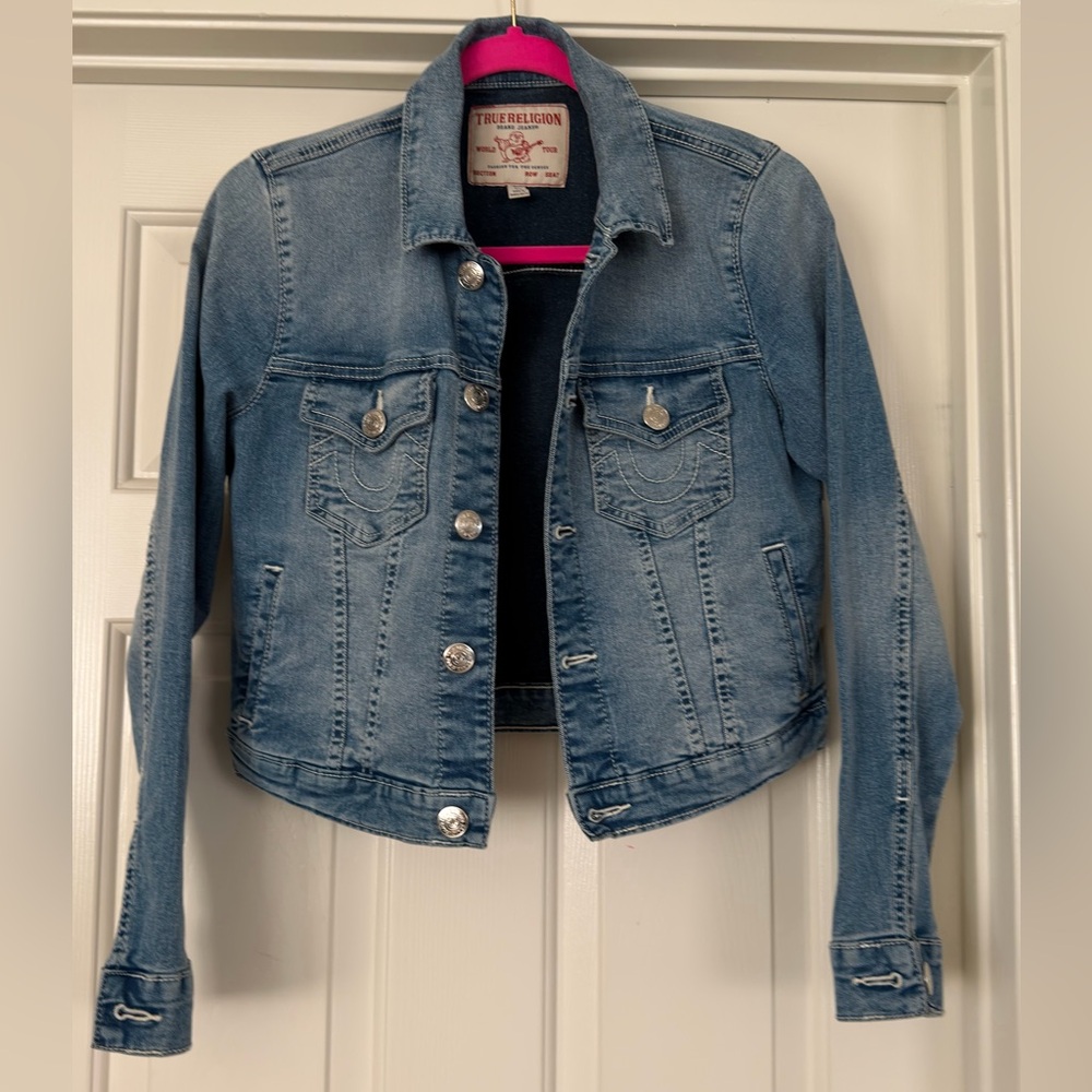 True religion denim jacket . size small
